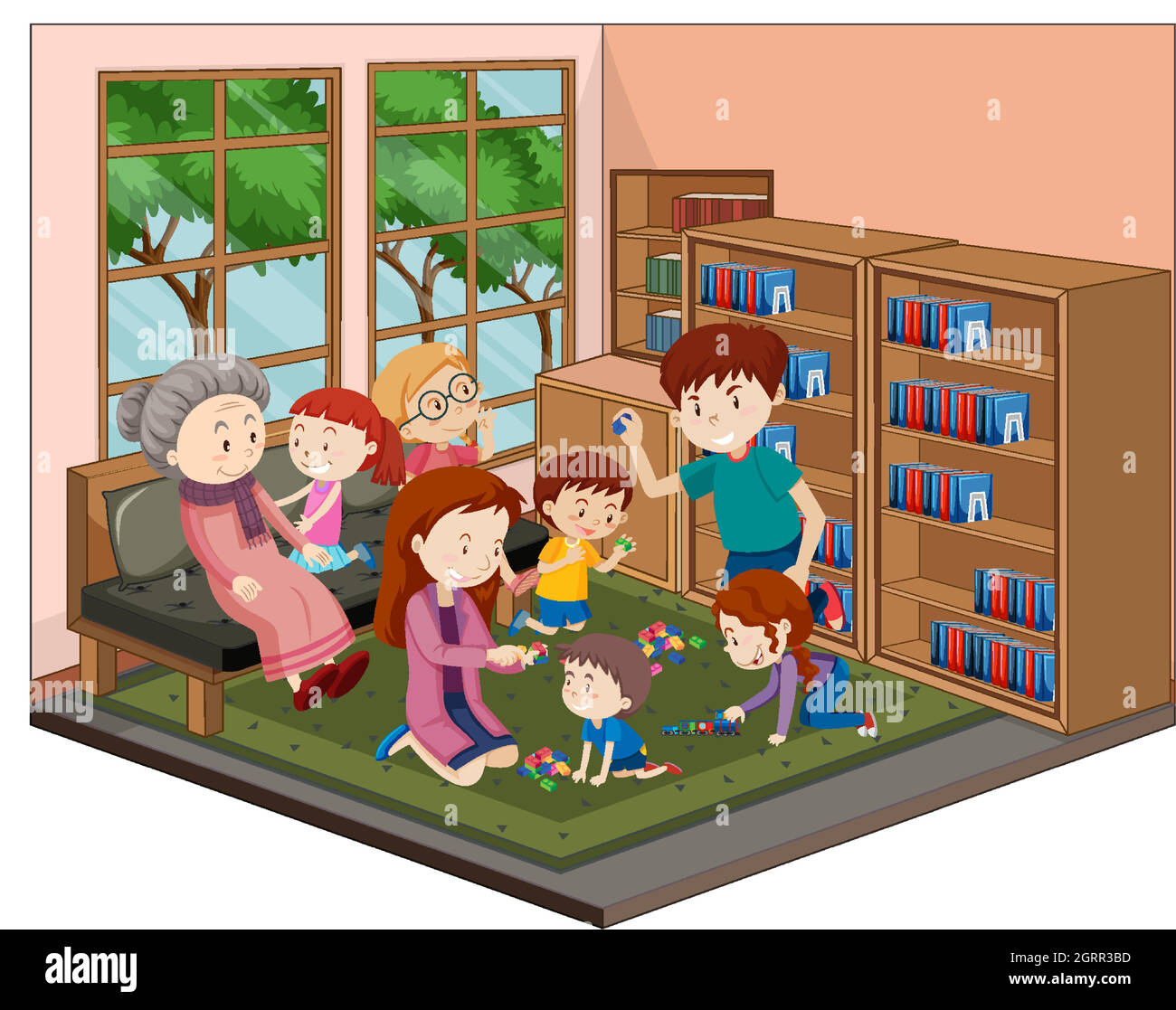 Happy family in the living room with furnitures Stock Vector Image & Art - Alamy Happy family in the living room with furnitures Stock Vector Image & Art - Alamy