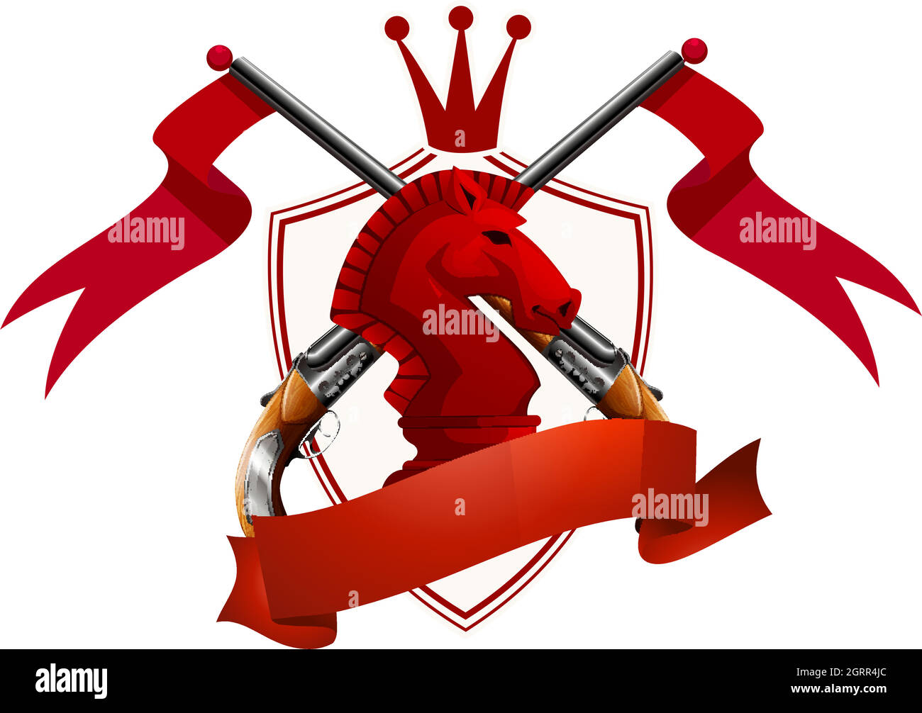 Logo design with red horse and guns Stock Vector Image & Art Alamy