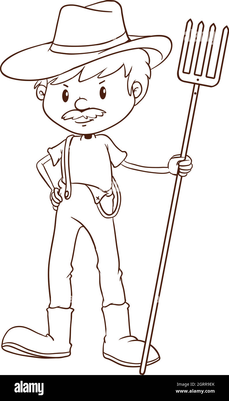 Farmer standing Stock Vector Images - Alamy