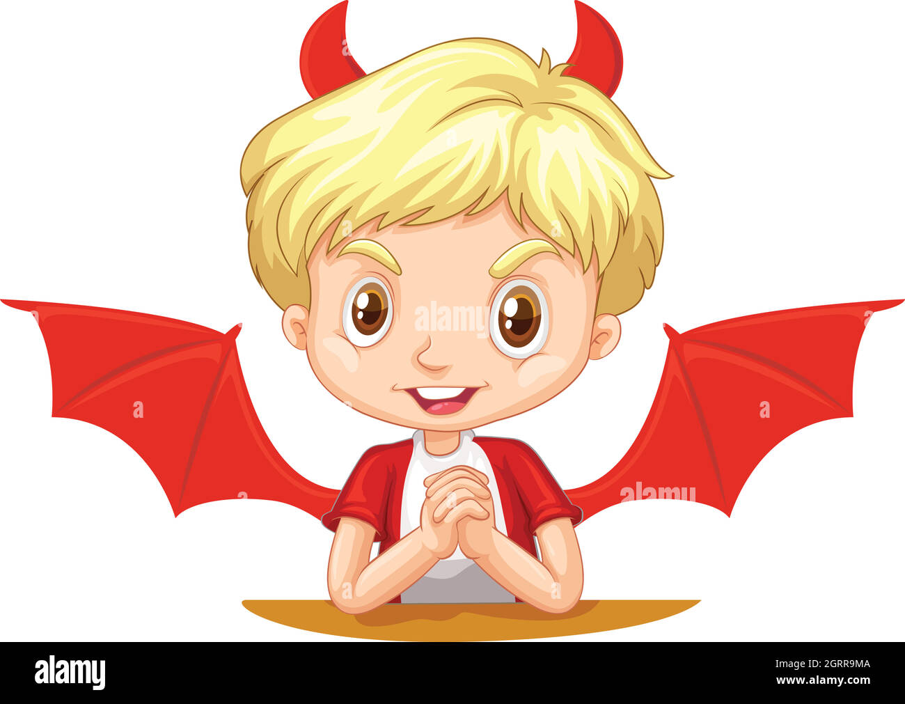 Boy with devil horns and wings Stock Vector Image & Art Alamy