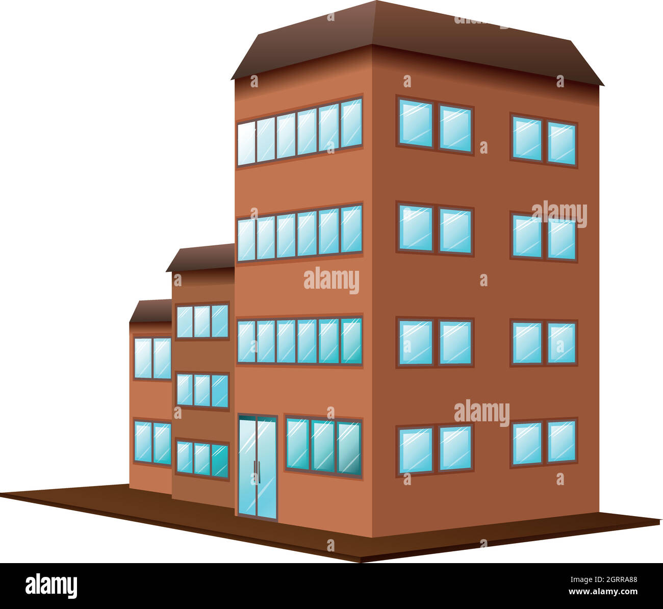 Brown building on white background Stock Vector