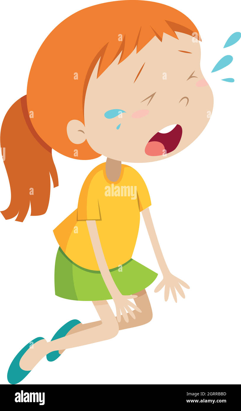 Little girl crying clipart hi-res stock photography and images - Alamy