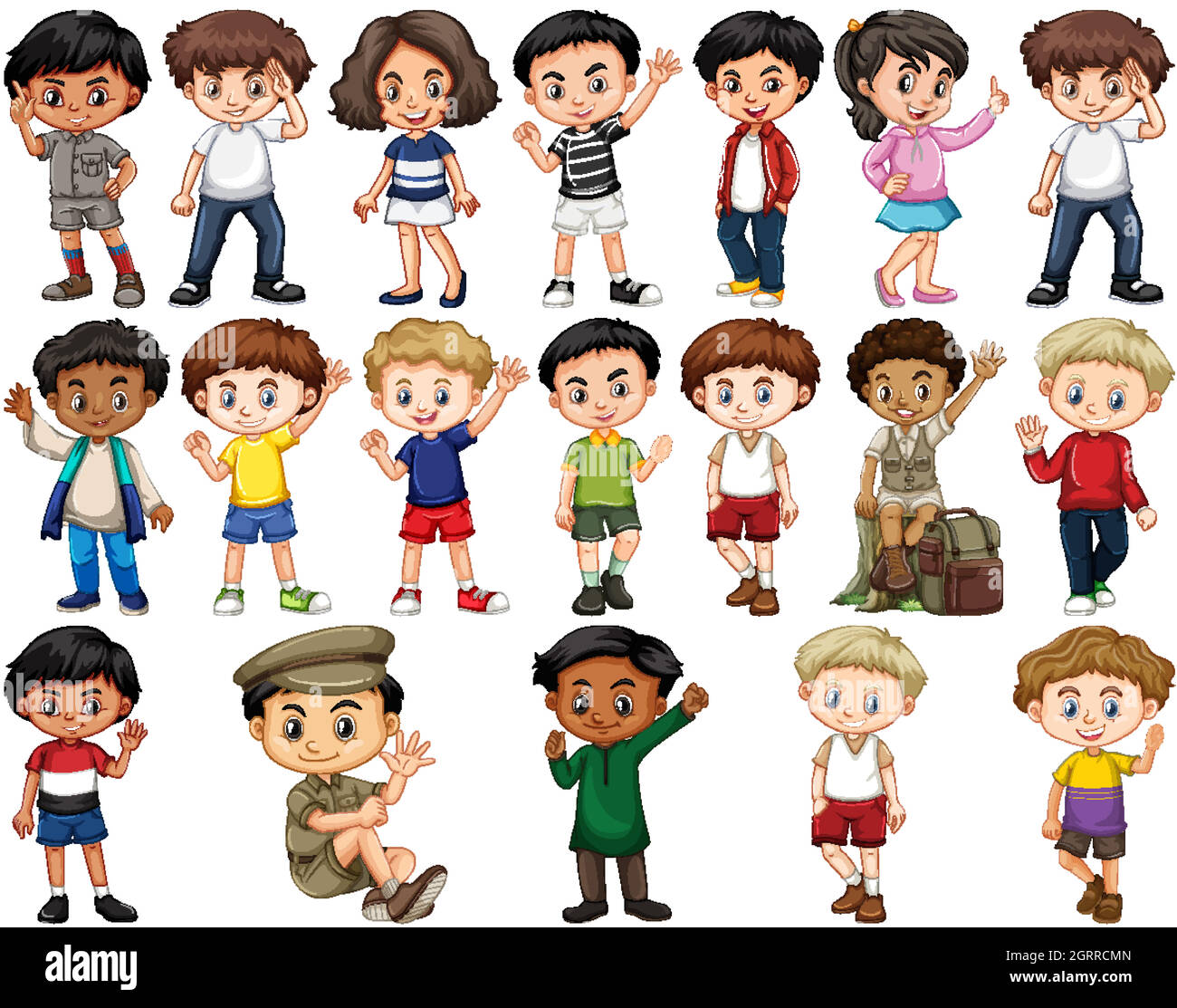 Set of children in different actions Stock Vector Image & Art - Alamy