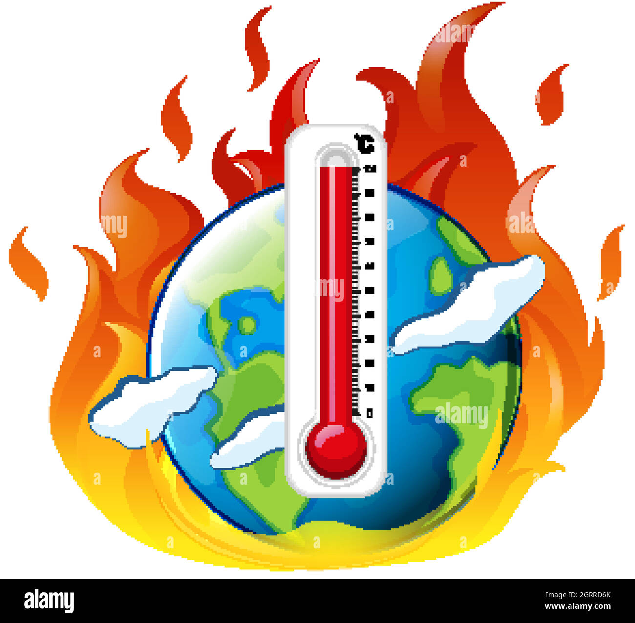 Global warming with earth on fire Stock Vector Image & Art - Alamy