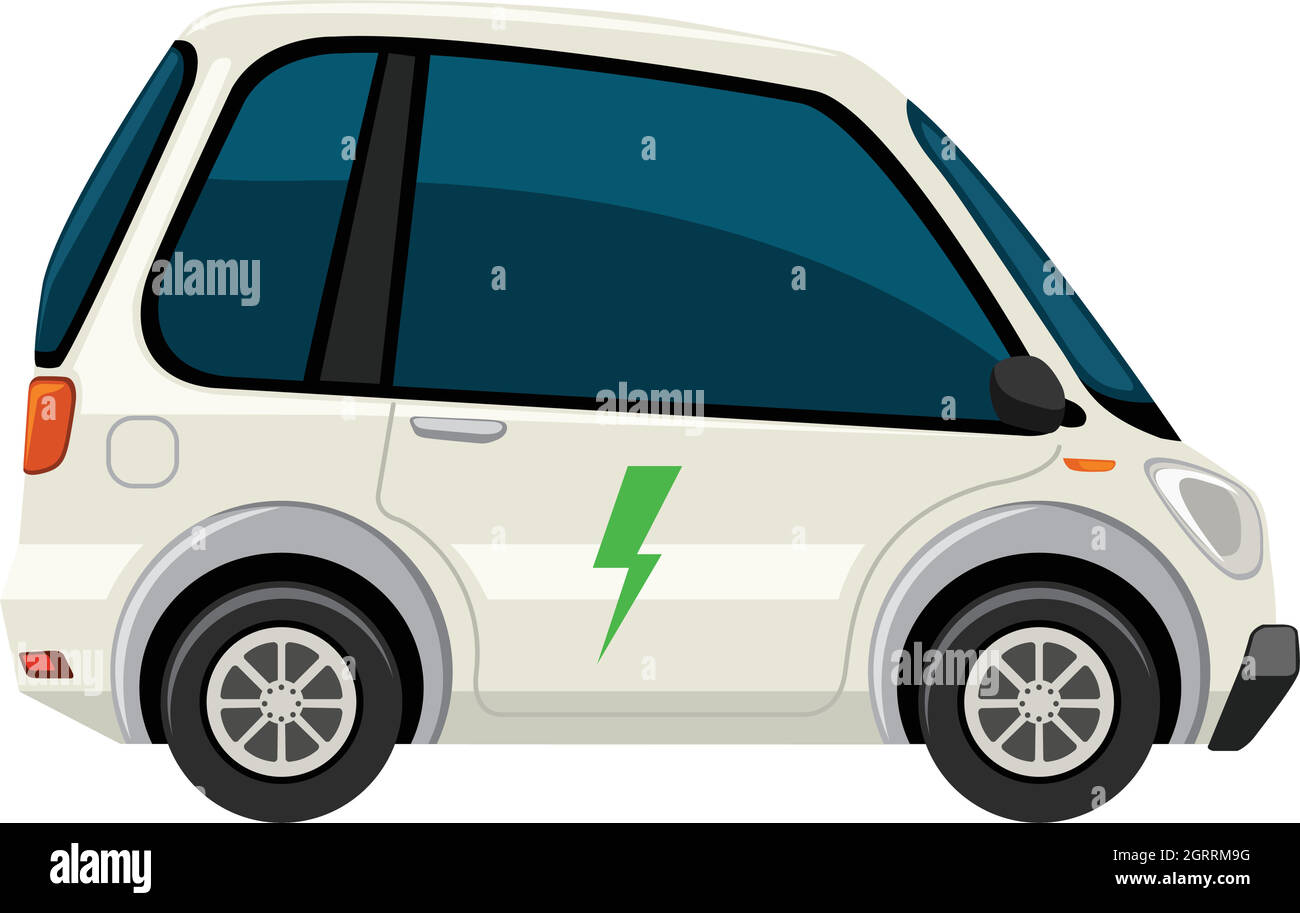 A white electric car Stock Vector Image & Art - Alamy
