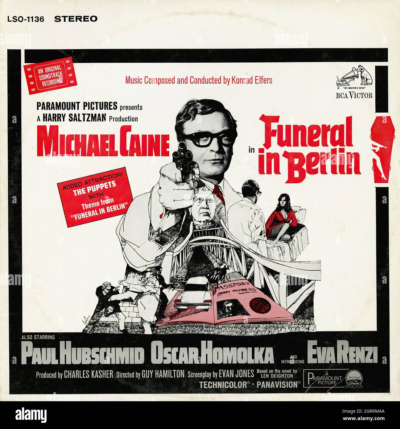 Funeral In Berlin -  Vintage Soundtrack Vinyl Album Stock Photo