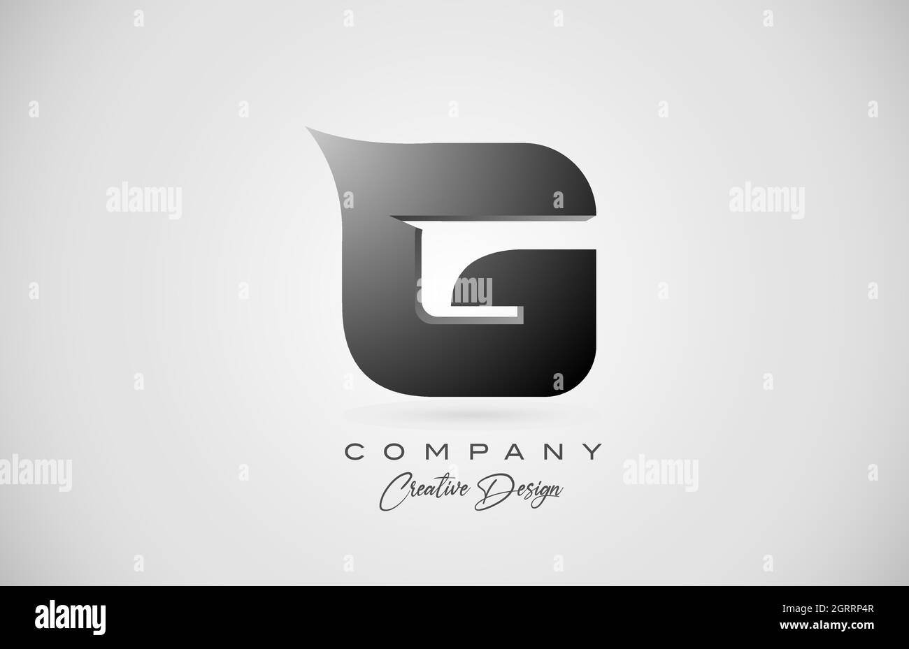 alphabet letter G icon logo in black gradient. Creative design for ...