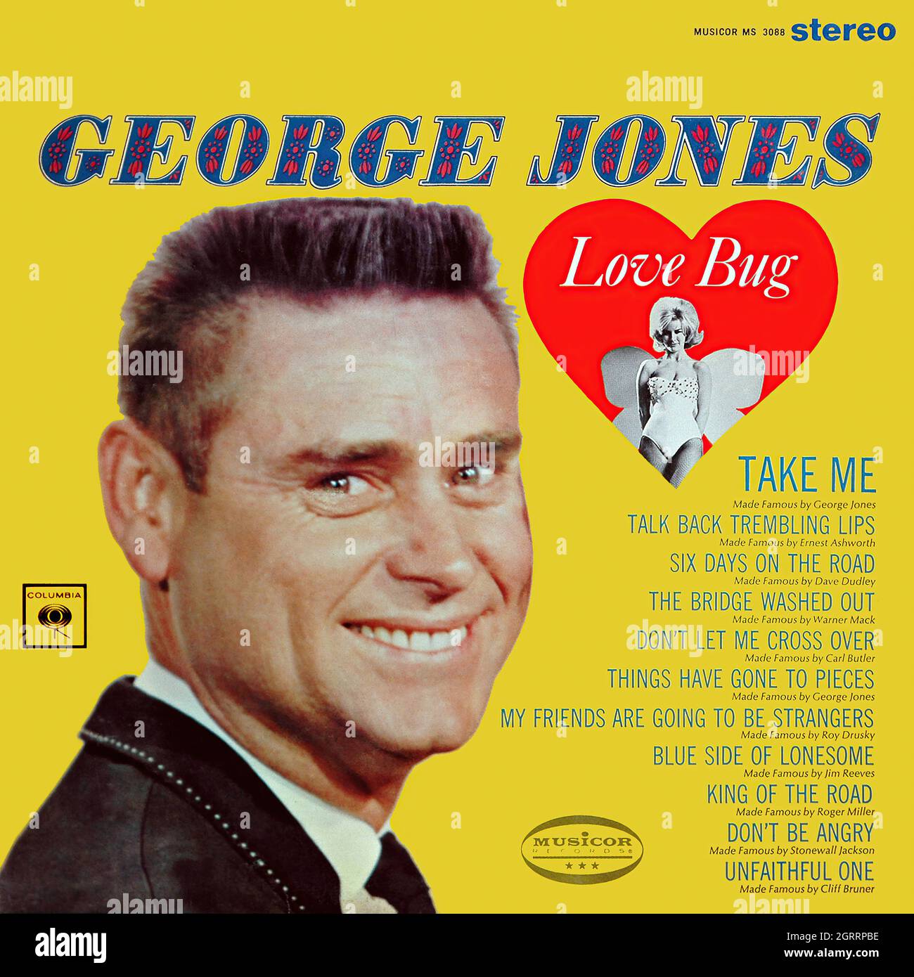 George Jones -  Love Bug  1966  - Vintage Vinyl 33 rpm record Stock Photo