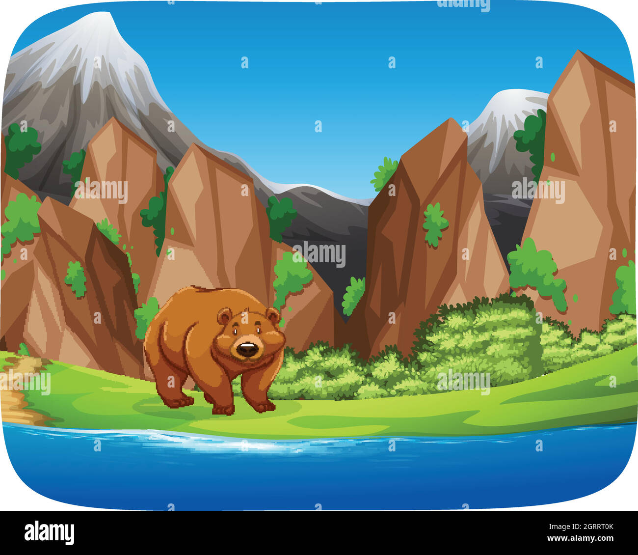 Brown bear in moutain scene Stock Vector Image & Art - Alamy