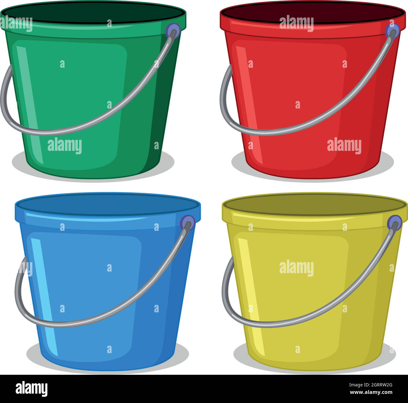 Set of colourful bucket Stock Vector