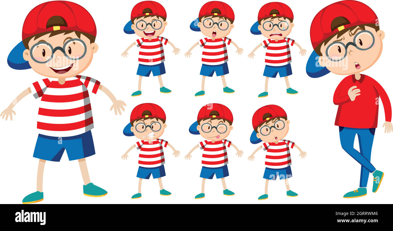 Boy with different emotions Stock Vector Image & Art Alamy