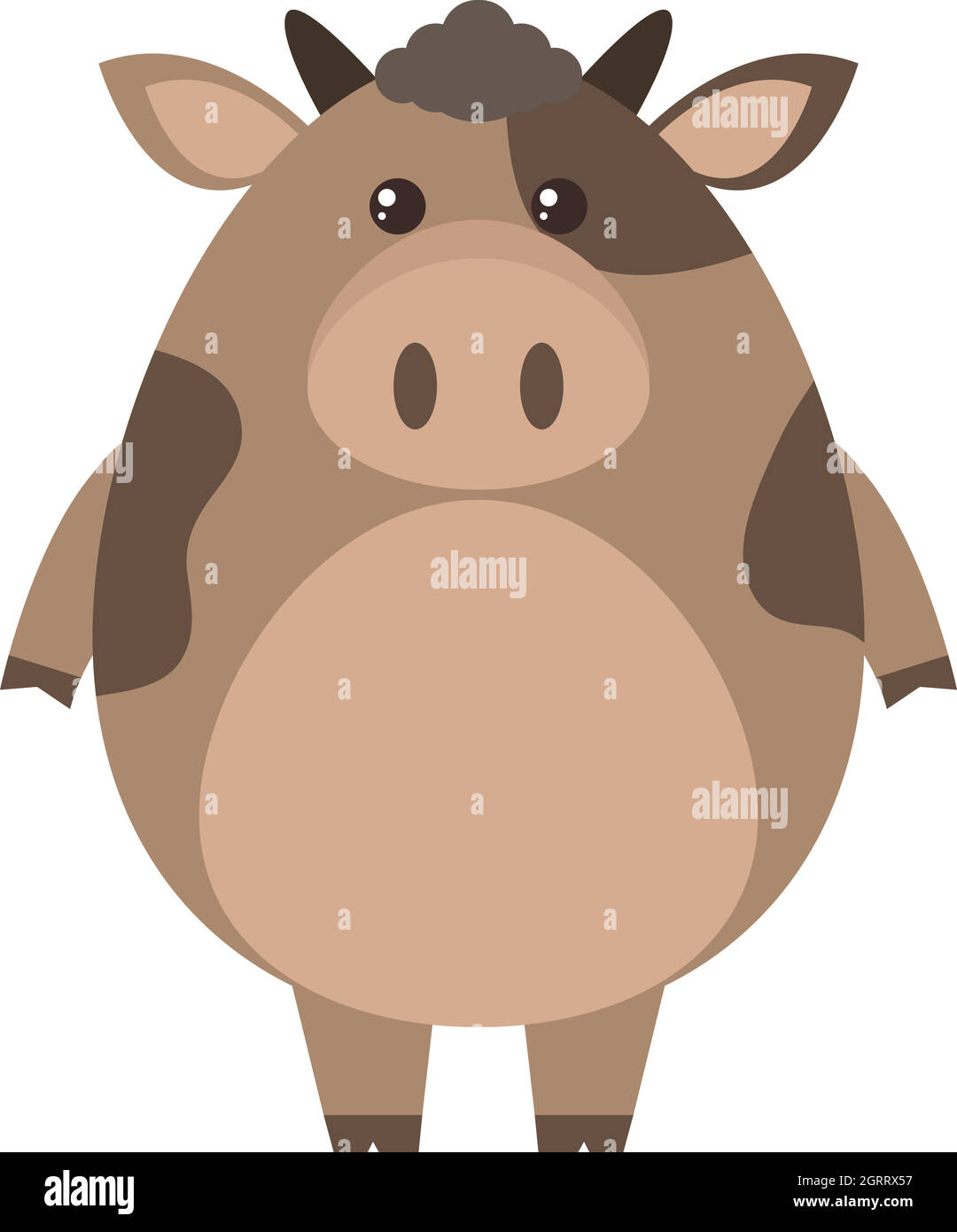 Brown cow on white background Stock Vector