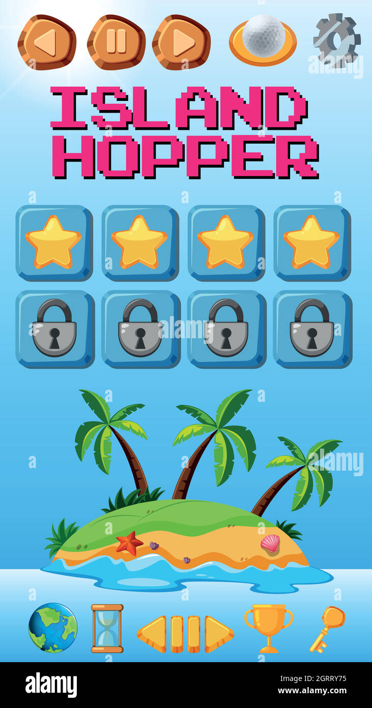 Island hopper game template Stock Vector
