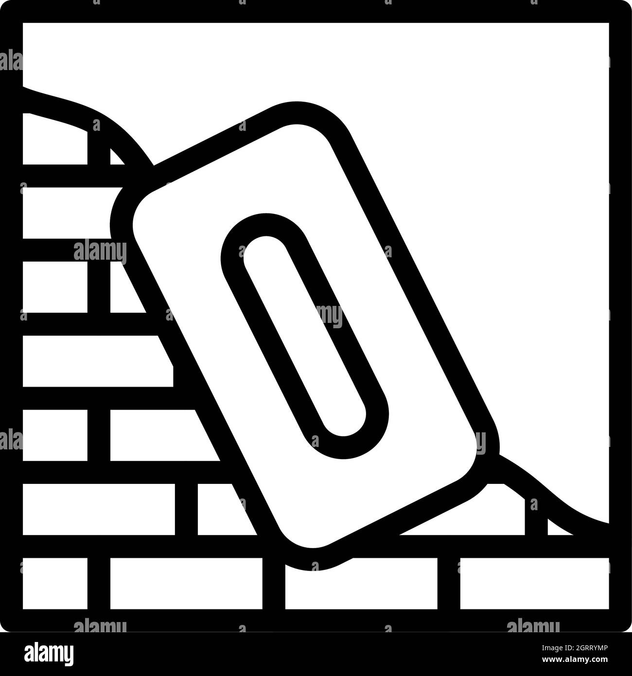 Icon Of Plastered Brick Wall Stock Vector