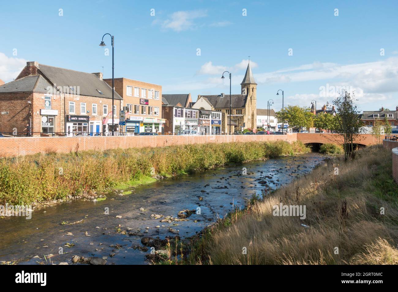 The Cong Burn flood alleviation scheme in Chester le Street, Co. Durham, England UK Stock Photo