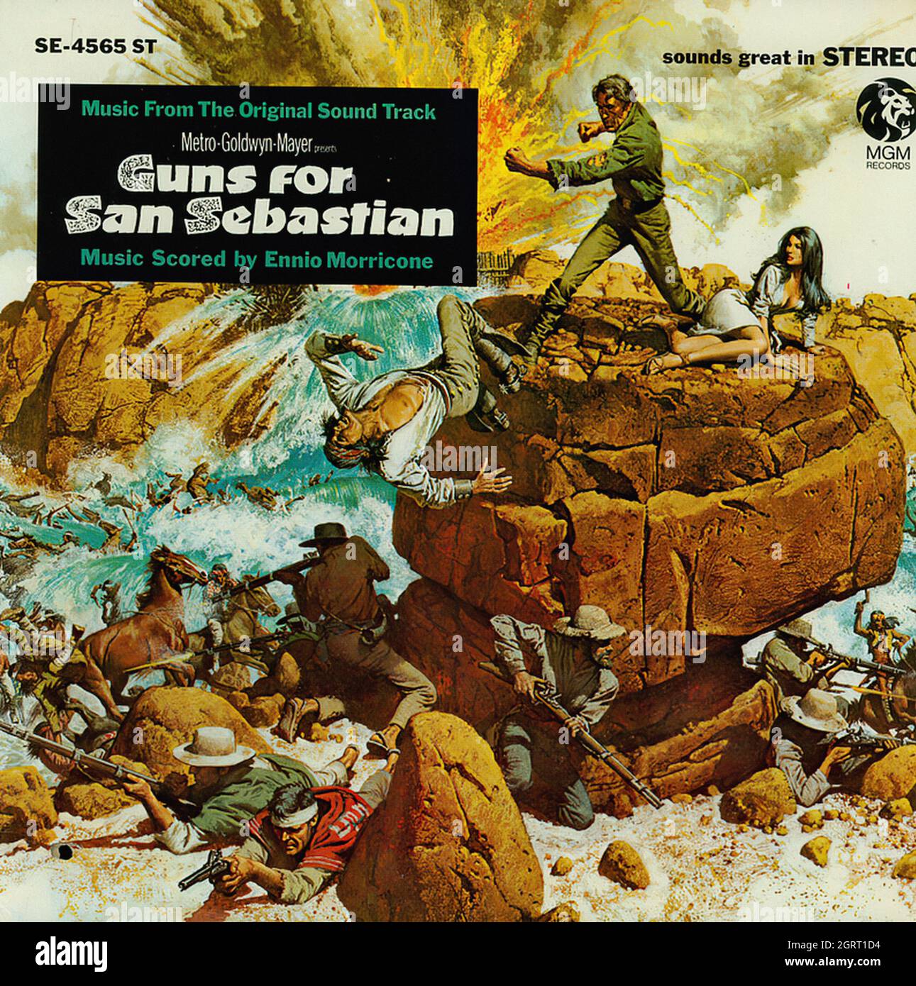 Guns For San Sebastian - Vintage Soundtrack Vinyl Album Stock Photo