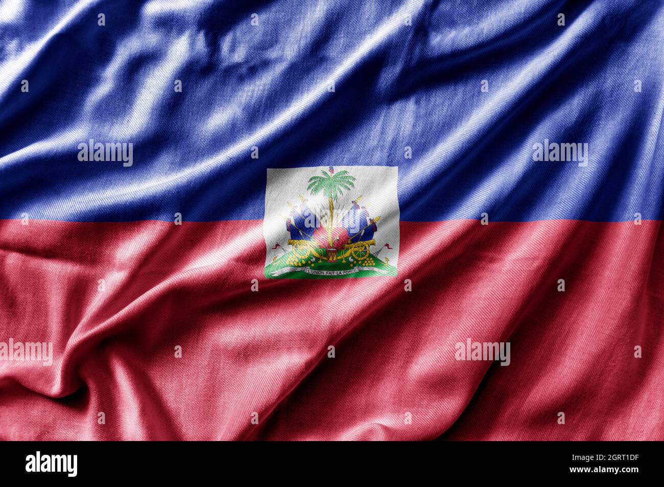 Waving detailed national country flag of Haiti Stock Photo Alamy