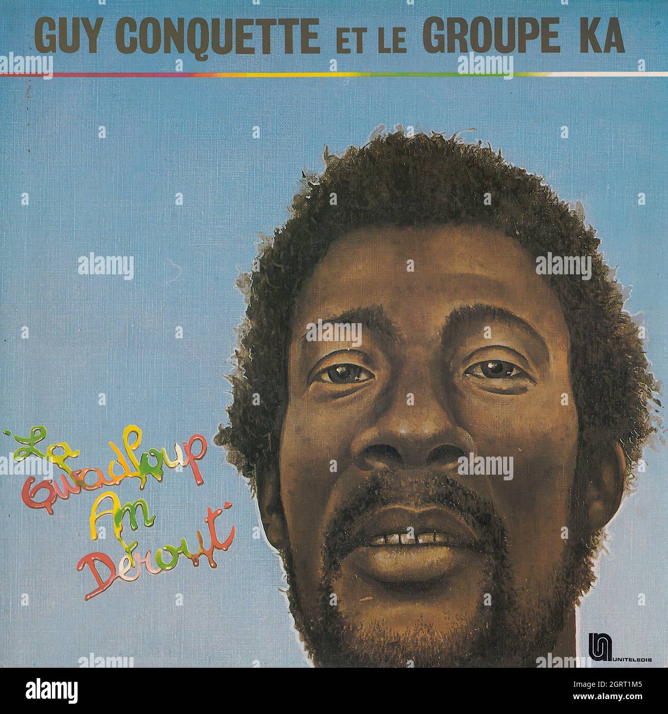 Guy Conquette et le Groupe Ka - La Gwadloup an dérout' - Vintage Vinyl Record Cover Stock Photo