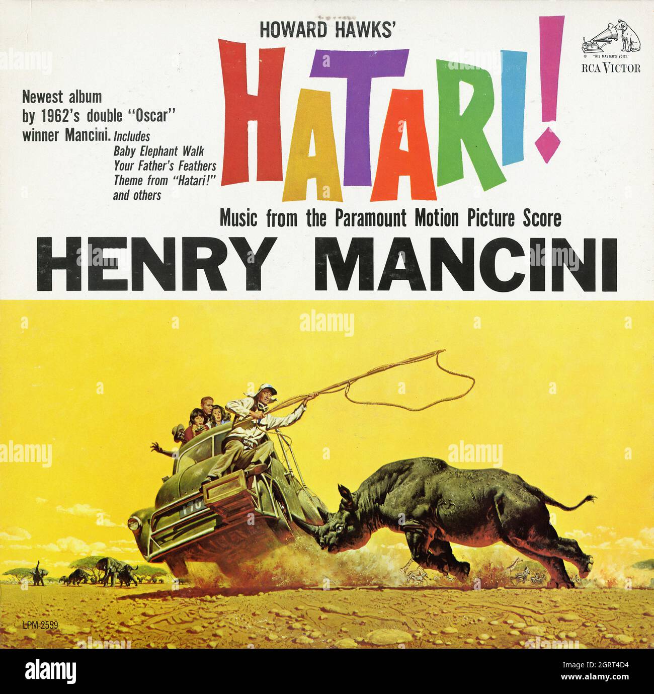 Henri Mancini - Hatari! -  Vintage Soundtrack Vinyl Album Stock Photo