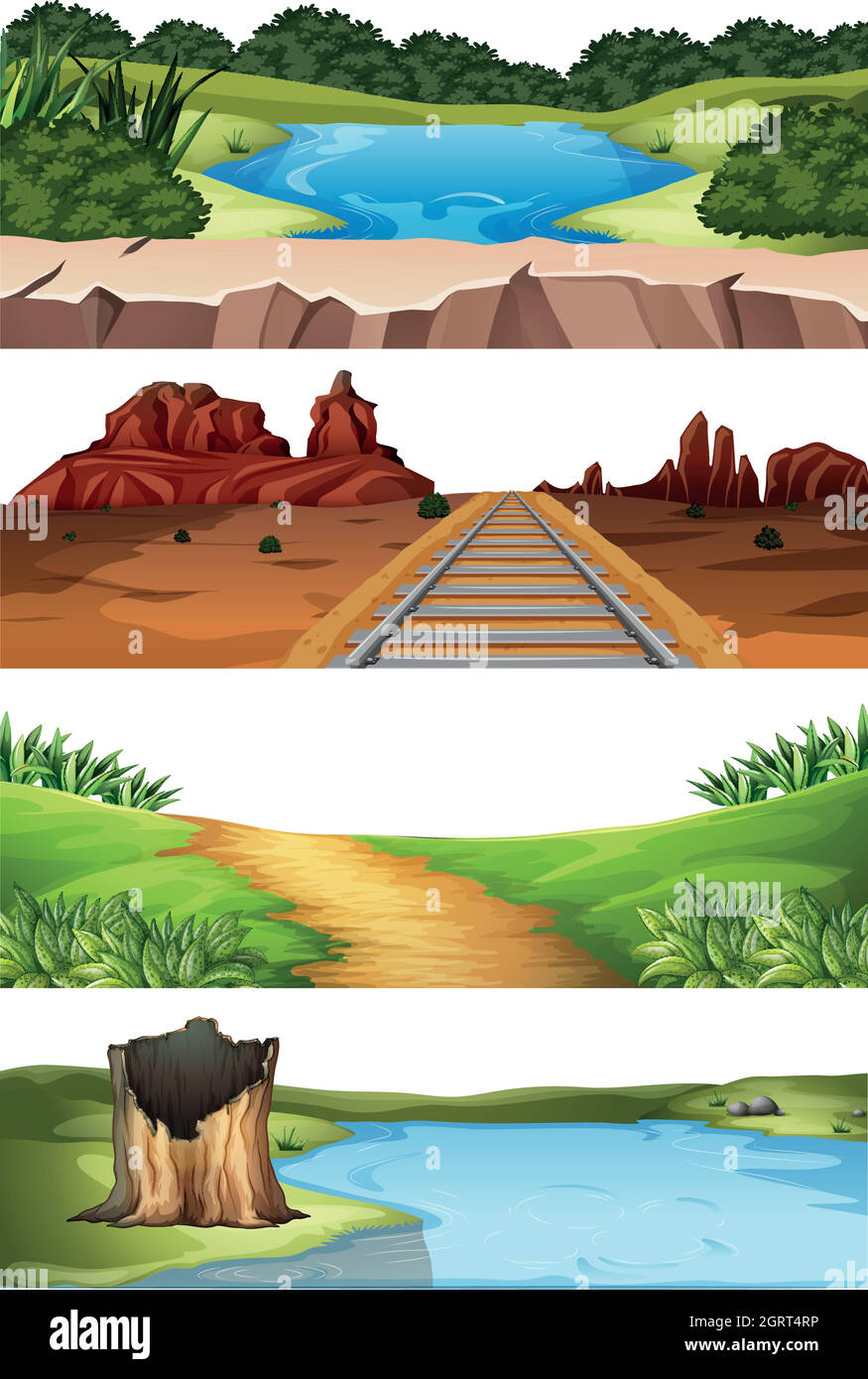 Set of nature landscape Stock Vector Image & Art - Alamy