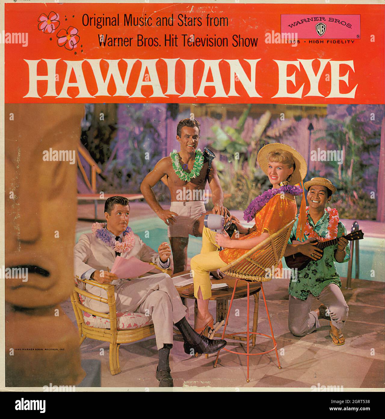 Hawaiian Eye - Vintage Soundtrack Vinyl Album Stock Photo