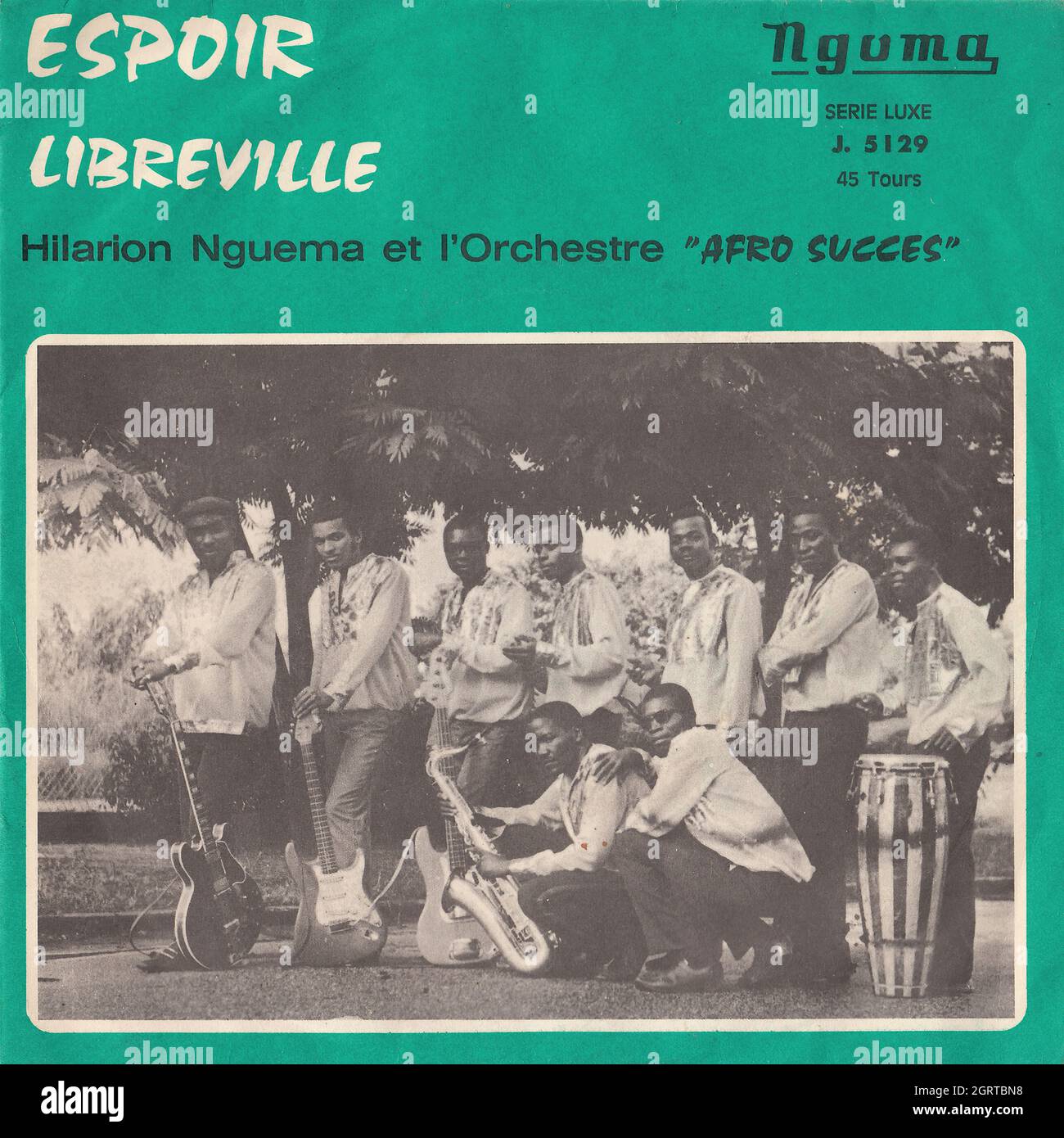 Hilarion Nguema et l'Orchestre ''Afro succès'' - Espoir - Libreville 45rpm - Vintage Vinyl Record Cover Stock Photo