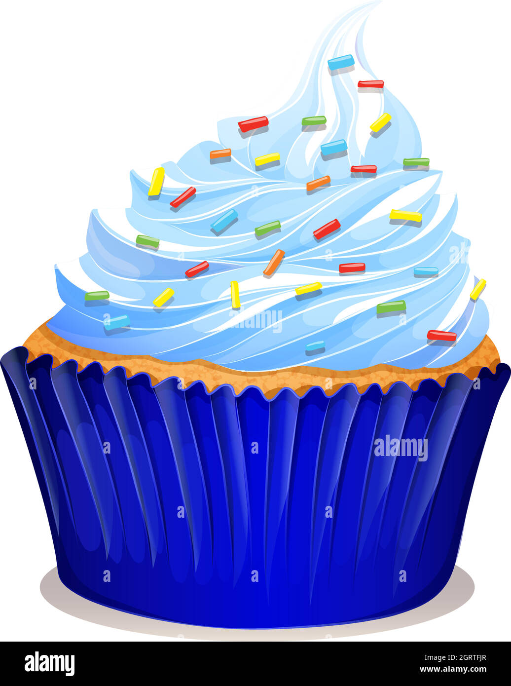 Blue frosting cupcake Stock Vector Images - Alamy