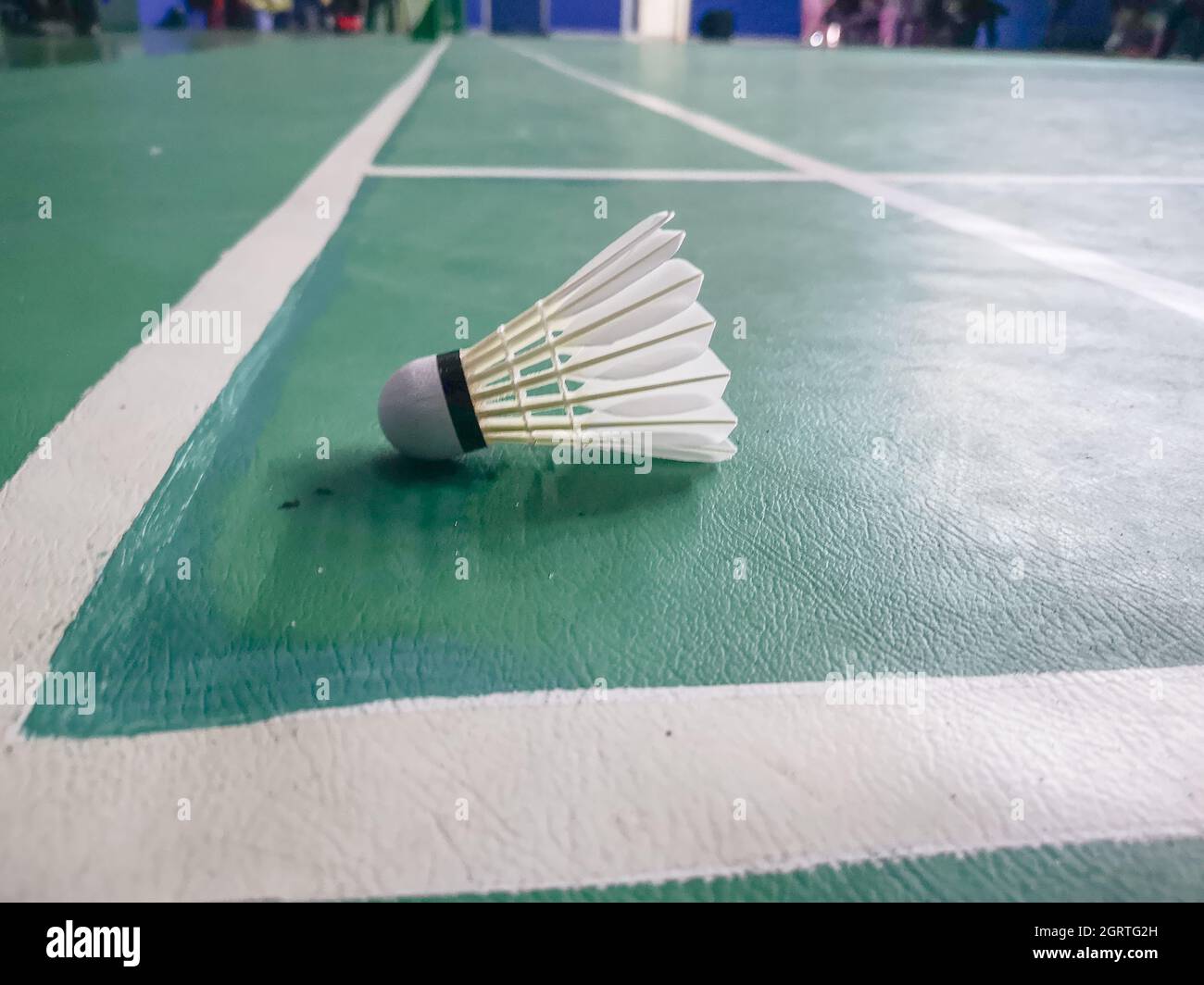 Close Up Details Of The Shutter Cock At Indoor Badminton Court Stock Photo  - Alamy