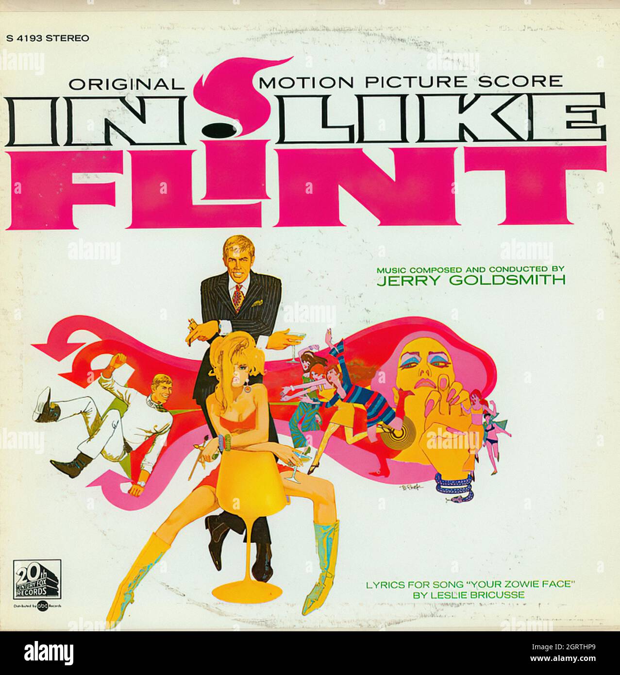 In Like Flint - Vintage Soundtrack Vinyl Album Stock Photo
