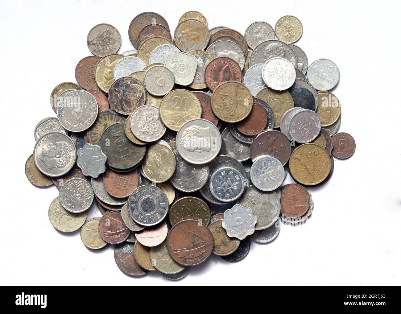 Coins collection, vintage coins. penny, quarter, cents of different