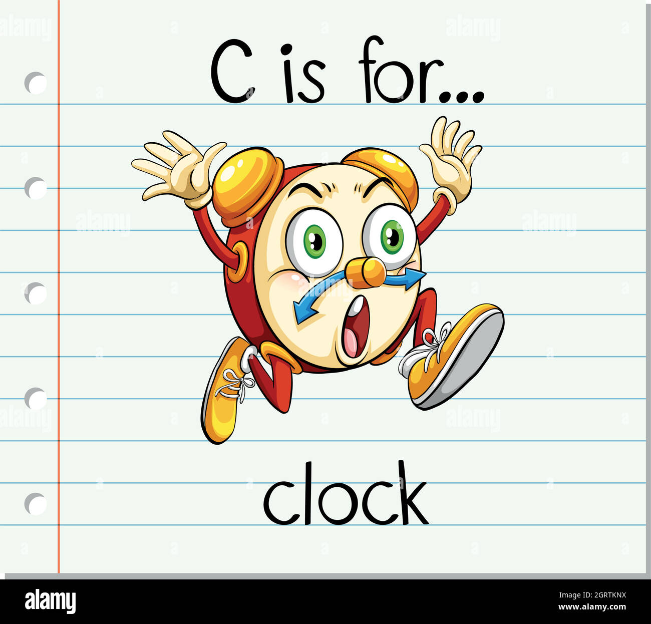 Flashcard letter C is for clock Stock Vector