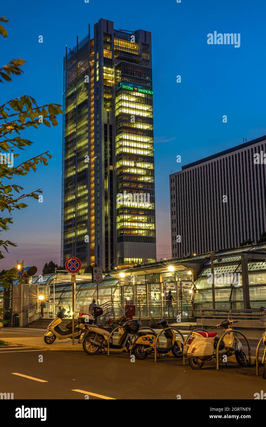 The Porta Susa railway station in the heart of Turin is the symbol of a city whose origins date back to Roman times Stock Photo