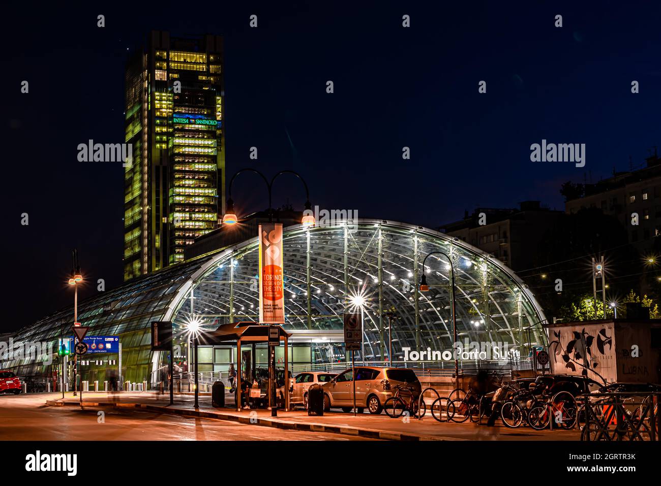 The Porta Susa railway station in the heart of Turin is the symbol of a city whose origins date back to Roman times Stock Photo
