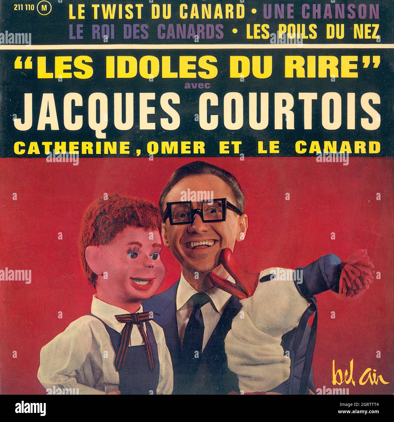 Jacques Courtois - Les idoles du rire EP - Vintage Vinyl Record Cover Stock Photo