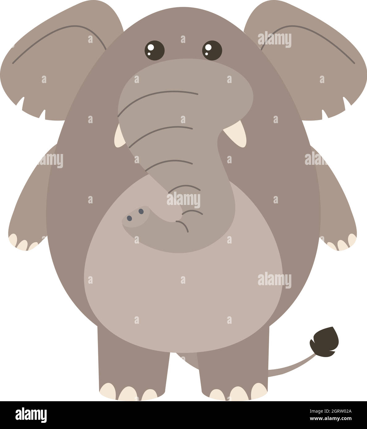 Gray elephant on white background Stock Vector