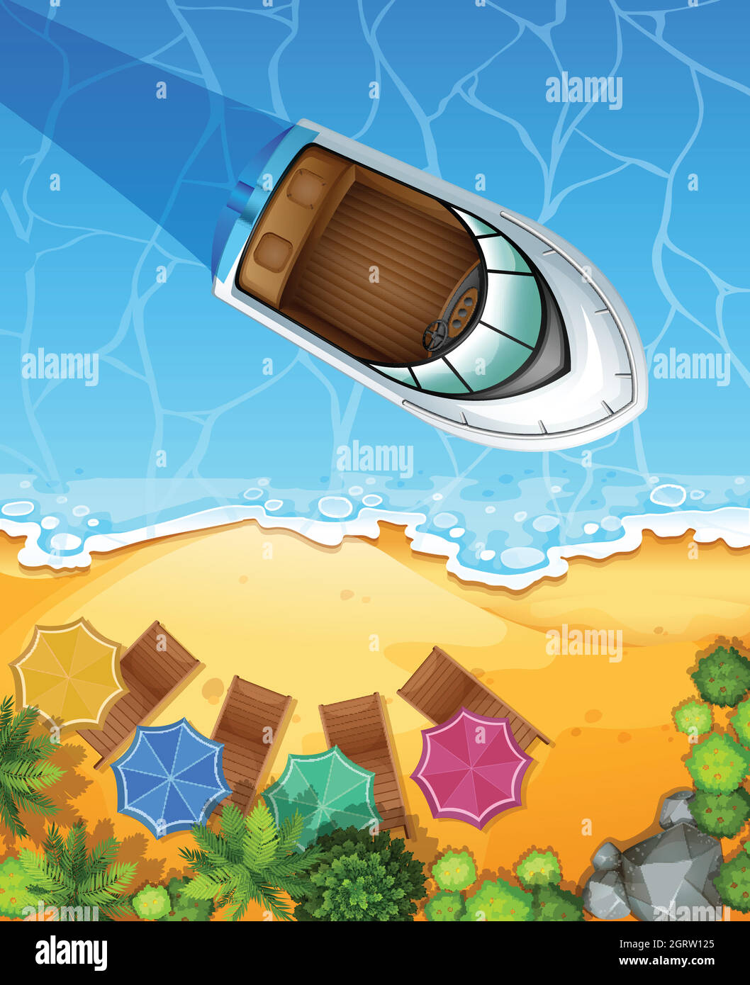 Sea view illustration Stock Vector Images - Alamy