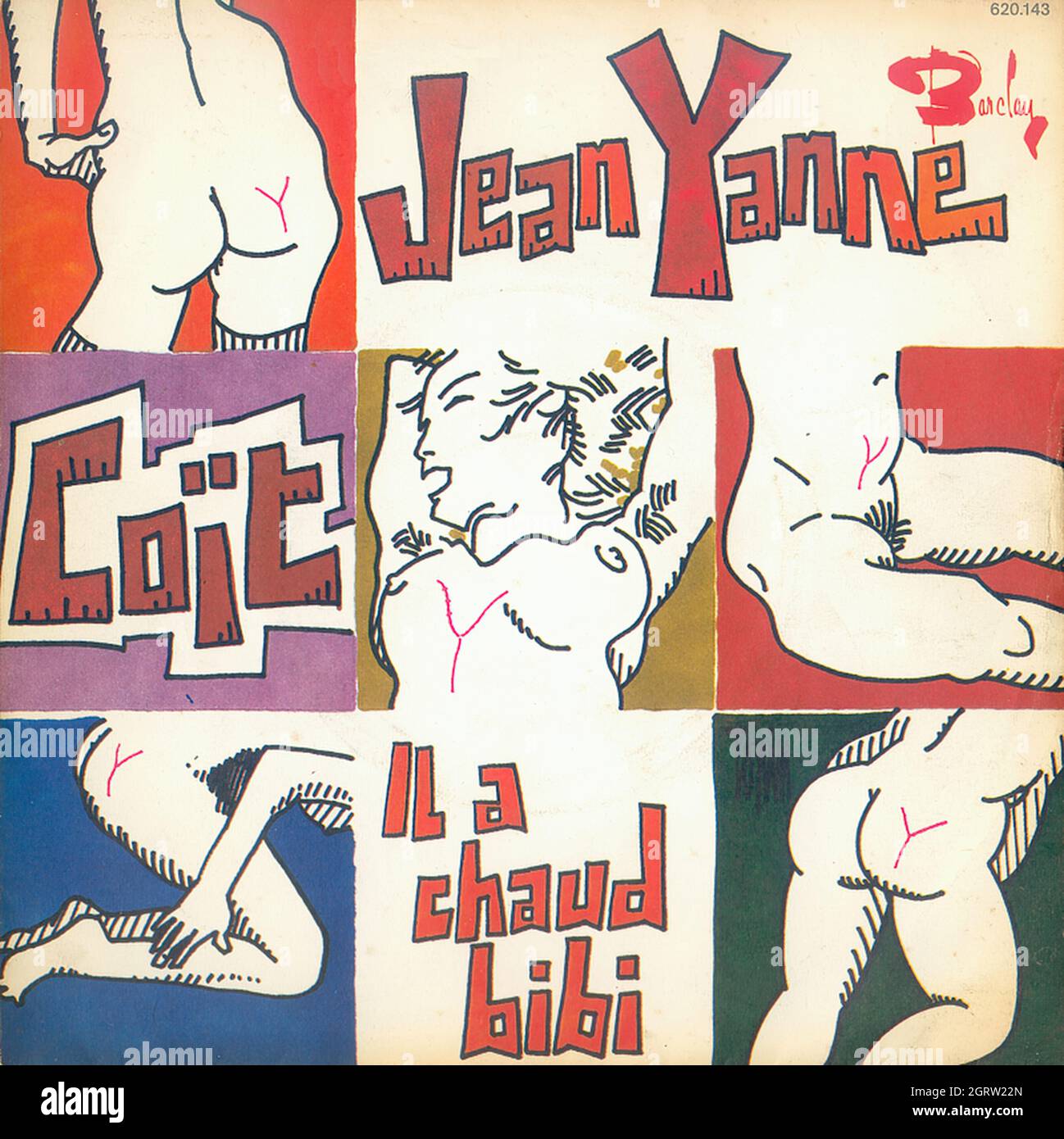 Jean Yanne - Coït - Il a chaud bibi (Chobizenesse o.s.t.) - Vintage Vinyl Record Cover Stock Photo