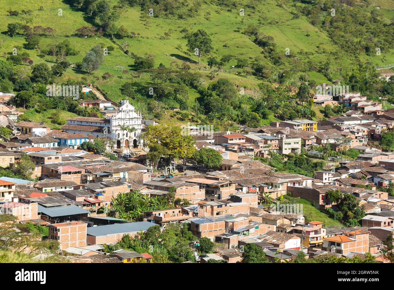 Angostura, Antioquia. Colombia - September 26, 2021. 139 kilometers from Medellín is the municipality of Angostura, one of the places of pilgrimage an Stock Photo