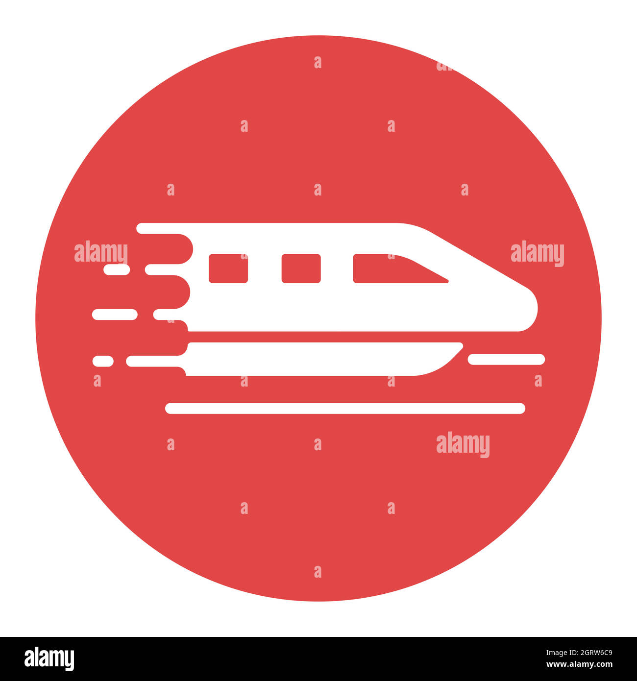 Monorail speed modern train flat vector white glyph icon Stock Vector