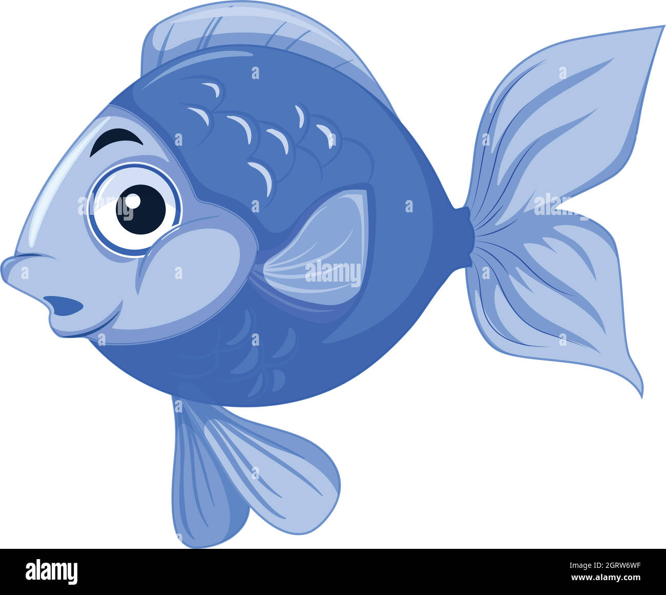Large cute blue fish Stock Vector Image & Art - Alamy
