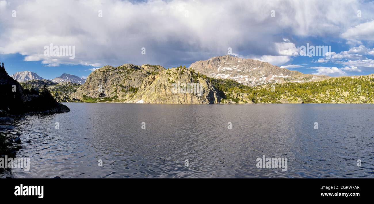 Panoramic View Of Sea And Mountains Against Sky Stock Photo