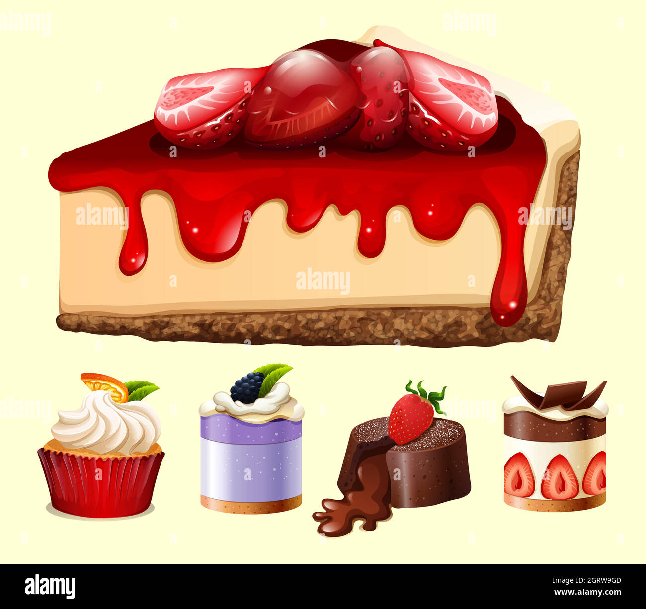 Different kind of desserts Stock Vector