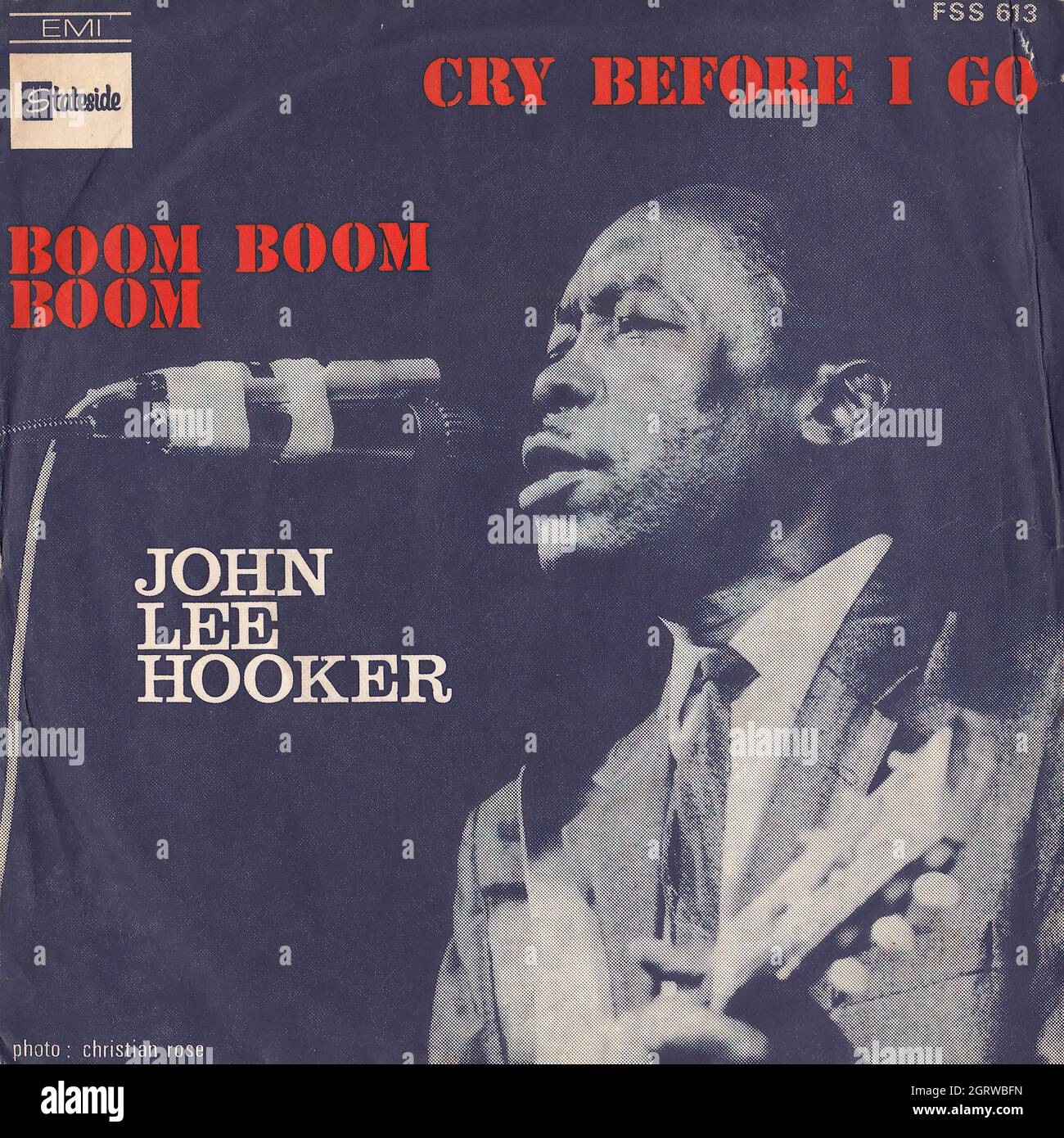 John Lee Hooker - Boom boom boom - Cry before i go 45rpm - Vintage Vinyl  Record Cover Stock Photo - Alamy