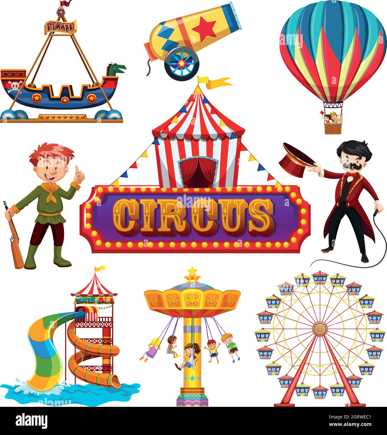Set of circus element Stock Vector