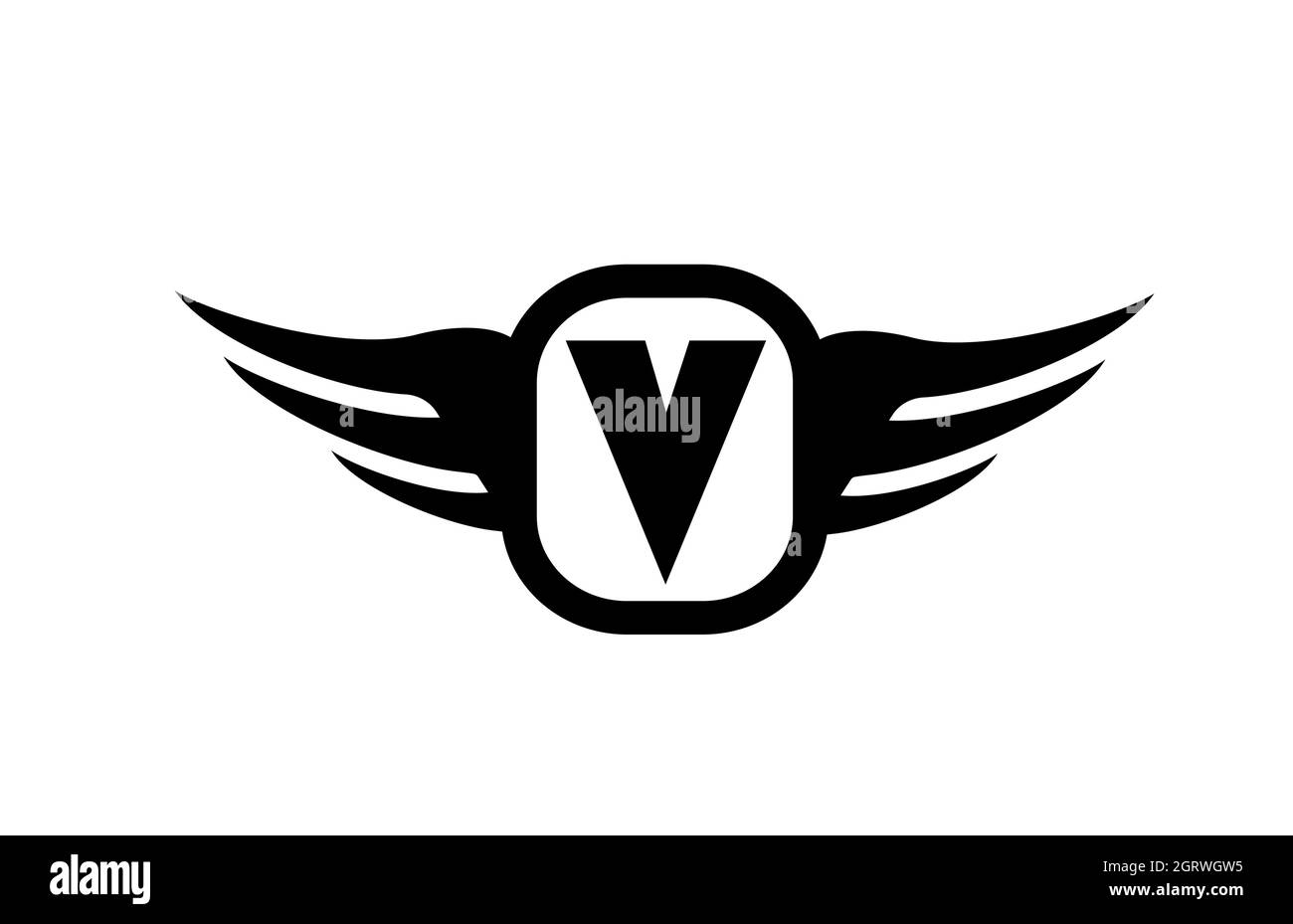 White blue alphabet letter v logo company icon Vector Image