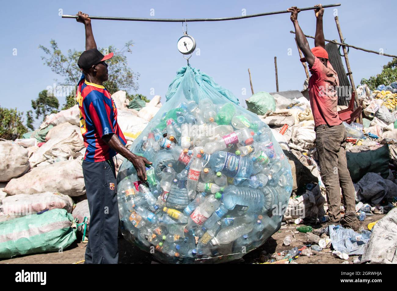 Nakuru, Rift Valley, Kenya. 1st Oct, 2021. Waste pickers are seen