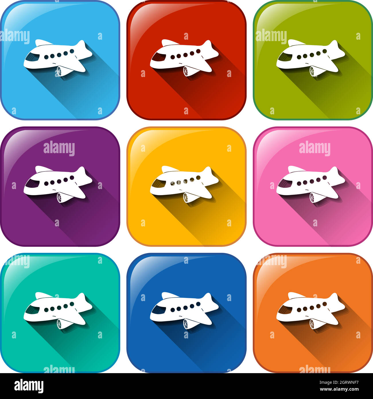 Buttons with planes Stock Vector