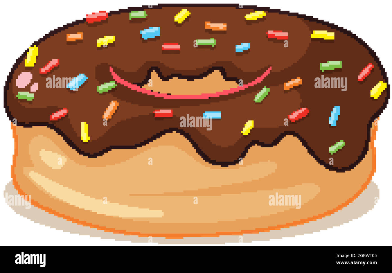 Chocolate donut isolated on white background Stock Vector Image & Art ...