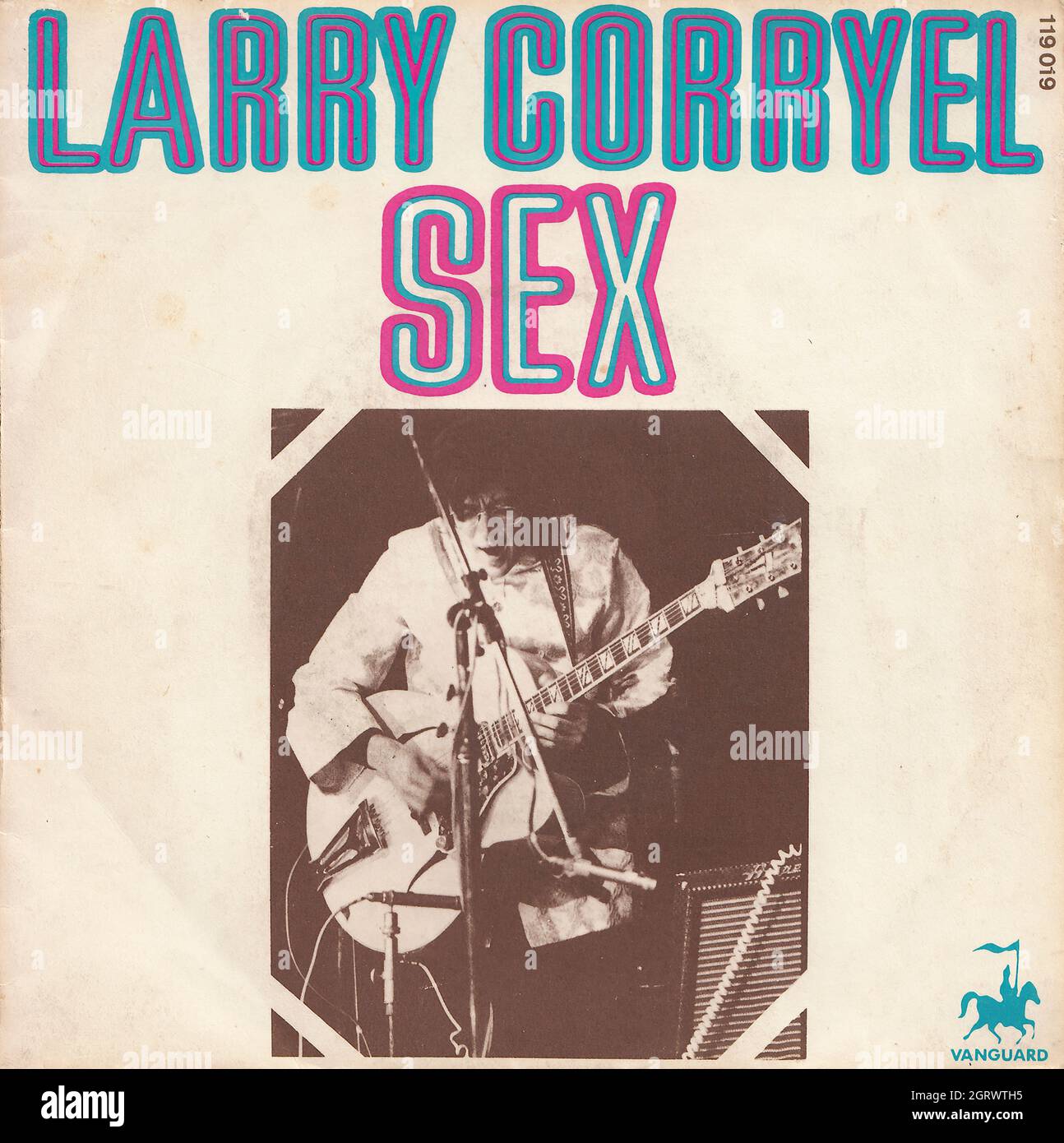 Larry Coryell - Sex - Morning sickness 45rpm - Vintage Vinyl Record Cover Stock Photo