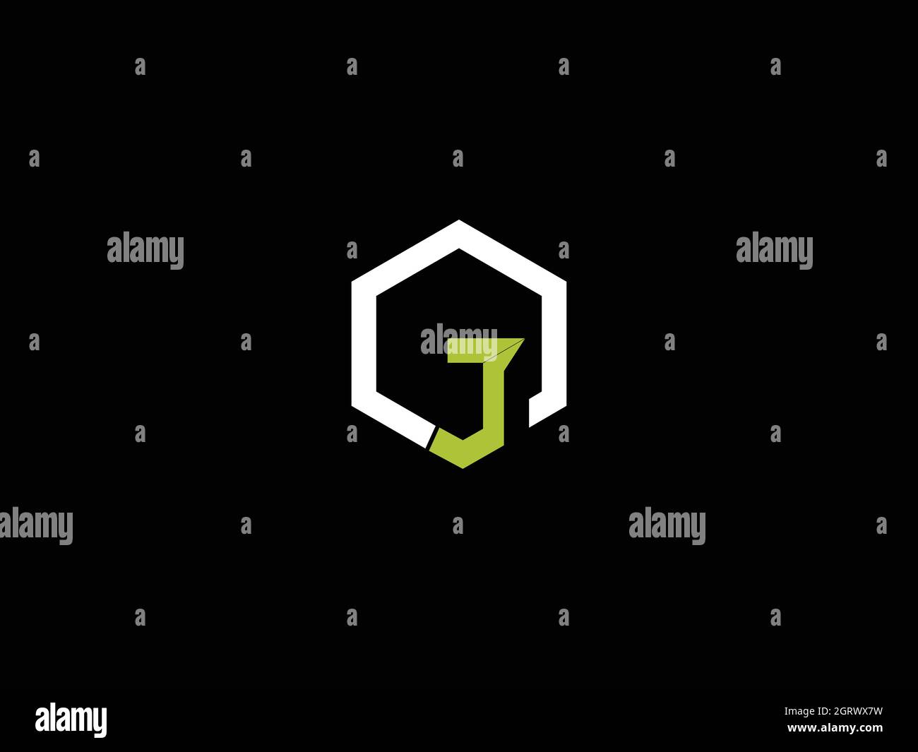 letters gj logo design with negative space effect for illustration use Stock Vector